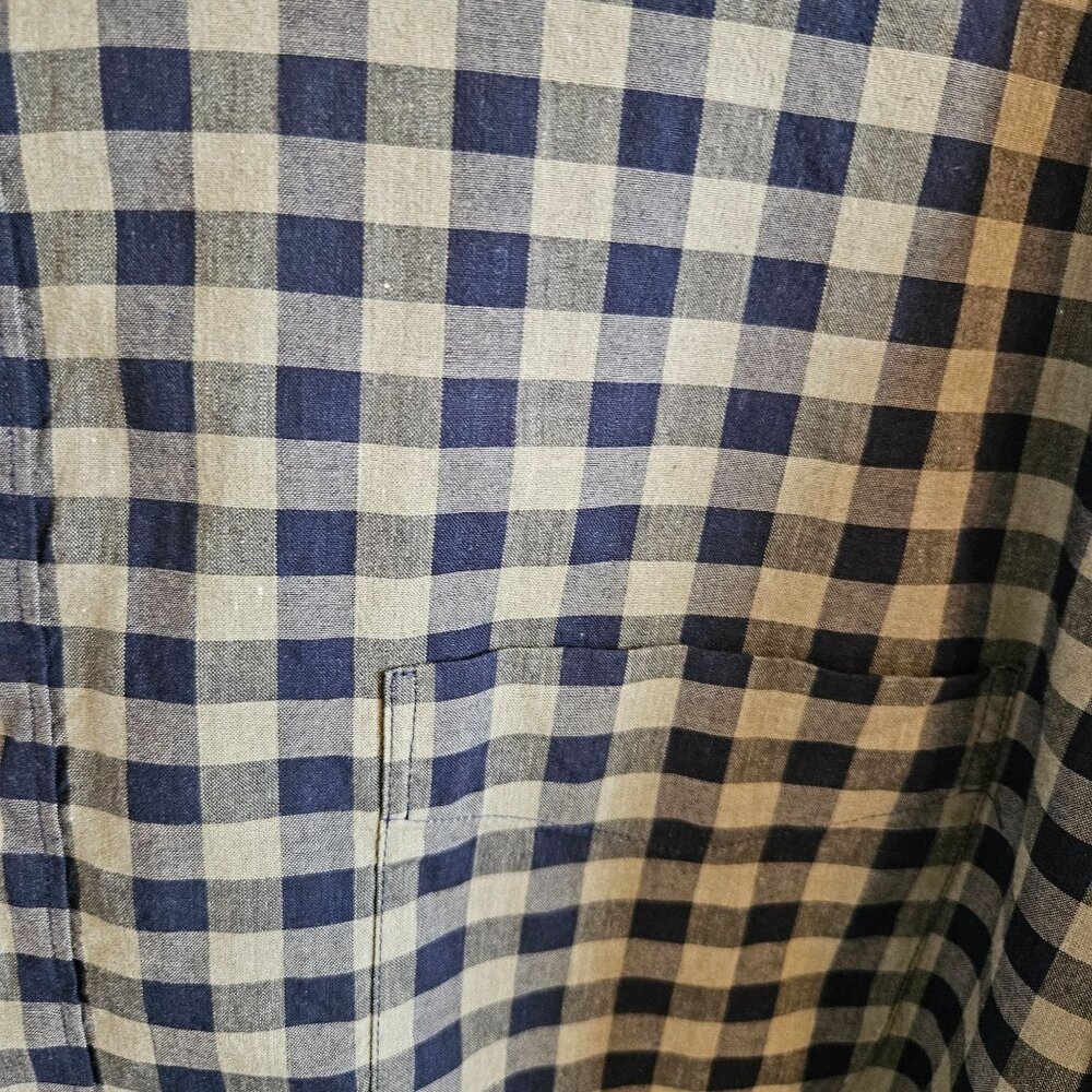 J. Crew Men Size XL Slim Fit Stretch Button Up Shirt Check Retro Organic Cotton - Picture 3 of 9